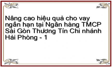 Nâng cao hiệu quả cho vay ngắn hạn tại Ngân hàng TMCP Sài Gòn Thương Tín Chi nhánh Hải Phòng - 1