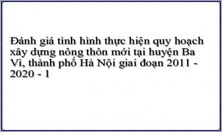 Đánh giá tình hình thực hiện quy hoạch xây dựng nông thôn mới tại huyện Ba Vì, thành phố Hà Nội giai đoạn 2011 - 2020 - 1