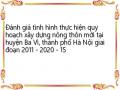 Đánh giá tình hình thực hiện quy hoạch xây dựng nông thôn mới tại huyện Ba Vì, thành phố Hà Nội giai đoạn 2011 - 2020 - 15