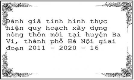 Đánh giá tình hình thực hiện quy hoạch xây dựng nông thôn mới tại huyện Ba Vì, thành phố Hà Nội giai đoạn 2011 - 2020 - 16