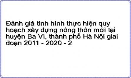 Đánh giá tình hình thực hiện quy hoạch xây dựng nông thôn mới tại huyện Ba Vì, thành phố Hà Nội giai đoạn 2011 - 2020 - 2