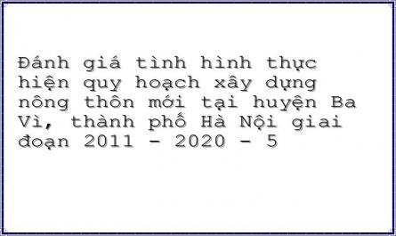 Về Công Tác Lập Quy Hoạch Xây Dựng Nông Thôn Mới