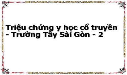 Triệu chứng y học cổ truyền - Trường Tây Sài Gòn - 2