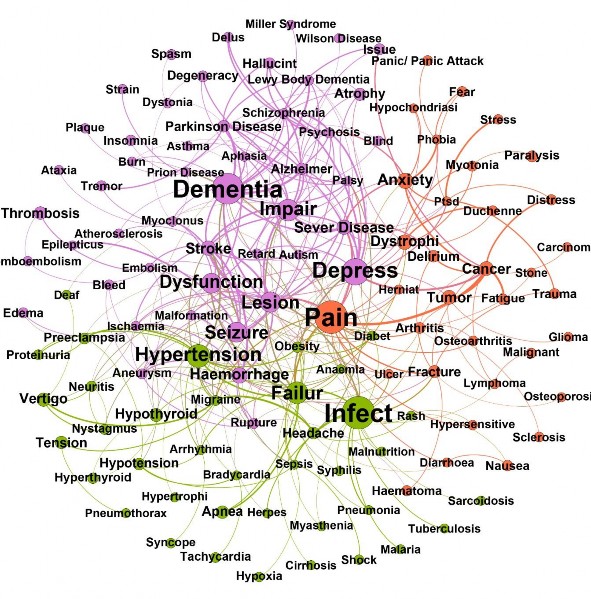 Hình 3 12 Mạng tương tác Bệnh và Triệu chứng của tập dữ liệu Thần kinh 1