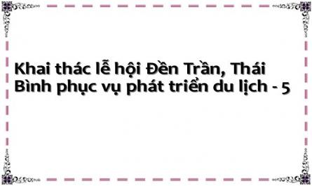 Thực Trạng Khai Thác Lễ Hội Đền Trần , Thái Bình Phục Vụ Phát Triển Du Lịch.