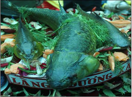 Hình 4 Cỗ cá của làng đoạt gải nhất trong cuộc thi cỗ cá Hình 5 Cổng đền 3