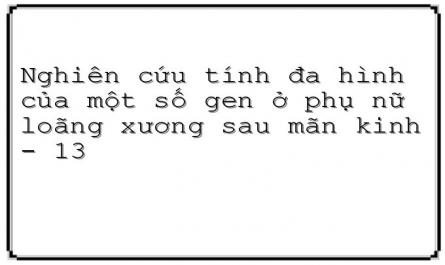 Tương Quan Tuyến Tính Đơn Biến Của Các Đa Hình Gen Với Mật Độ Xương