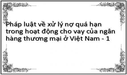 Pháp luật về xử lý nợ quá hạn trong hoạt động cho vay của ngân hàng thương mại ở Việt Nam - 1