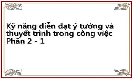 Kỹ năng diễn đạt ý tưởng và thuyết trình trong công việc Phần 2 - 1