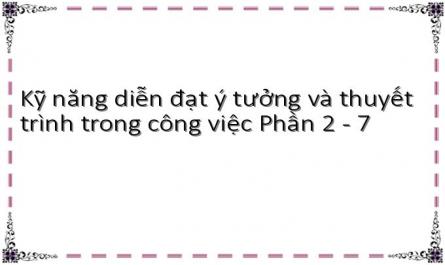 Kỹ năng diễn đạt ý tưởng và thuyết trình trong công việc Phần 2 - 7