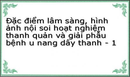 Đặc điểm lâm sàng, hình ảnh nội soi hoạt nghiệm thanh quản và giải phẫu bệnh u nang dây thanh - 1