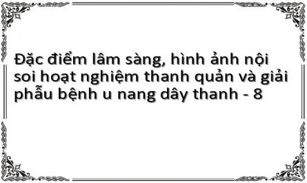 Đặc điểm lâm sàng, hình ảnh nội soi hoạt nghiệm thanh quản và giải phẫu bệnh u nang dây thanh - 8