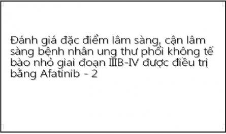 Đánh giá đặc điểm lâm sàng, cận lâm sàng bệnh nhân ung thư phổi không tế bào nhỏ giai đoạn IIIB-IV được điều trị bằng Afatinib - 2