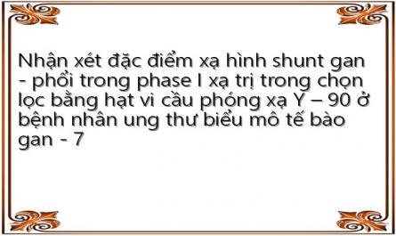 Nhận xét đặc điểm xạ hình shunt gan - phổi trong phase I xạ trị trong chọn lọc bằng hạt vi cầu phóng xạ Y – 90 ở bệnh nhân ung thư biểu mô tế bào gan - 7