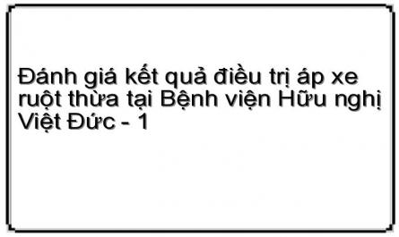 Đánh giá kết quả điều trị áp xe ruột thừa tại Bệnh viện Hữu nghị Việt Đức - 1