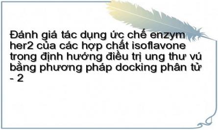 Đánh giá tác dụng ức chế enzym her2 của các hợp chất isoflavone trong định hướng điều trị ung thư vú bằng phương pháp docking phân tử - 2