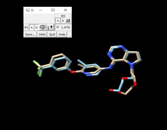 Hình 3 1 RMSD của 03Q đồng kết tinh trước và sau redock Kết quả năng lượng 2
