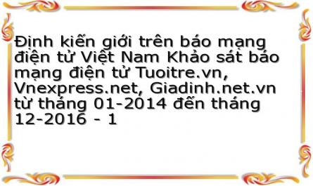 Định kiến giới trên báo mạng điện tử Việt Nam Khảo sát báo mạng điện tử Tuoitre.vn, Vnexpress.net, Giadinh.net.vn từ tháng 01-2014 đến tháng 12-2016 - 1