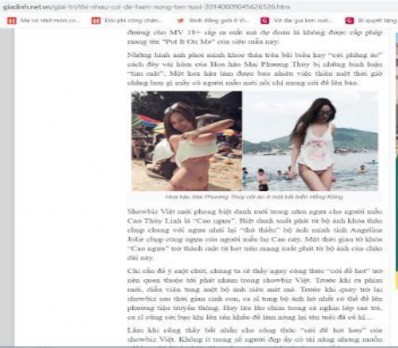 Nguồn Ảnh chụp màn hình báo giadinh net vn Trong ảnh Mai Phương Thúy mặc khá kín 1