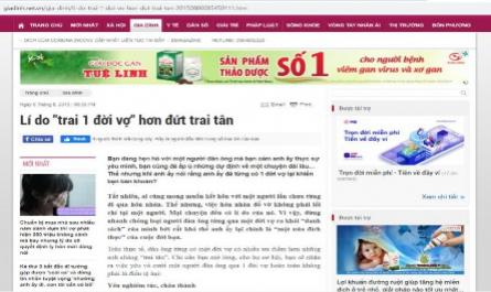 Bài Viết “Lí Do Trai Một Đời Vợ Hơn Đứt Trai Tân” (Giadinh, 06/8/2015)