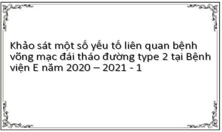 Khảo sát một số yếu tố liên quan bệnh võng mạc đái tháo đường type 2 tại Bệnh viện E năm 2020 – 2021 - 1