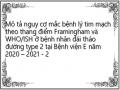 Mô tả nguy cơ mắc bệnh lý tim mạch theo thang điểm Framingham và WHO/ISH ở bệnh nhân đái tháo đường type 2 tại Bệnh viện E năm 2020 – 2021 - 2