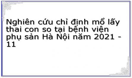 Nghiên cứu chỉ định mổ lấy thai con so tại bệnh viện phụ sản Hà Nội năm 2021 - 11