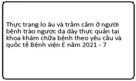 Một Số Yếu Tố Liên Quan Đến Tình Trạng Trầm Cảm.