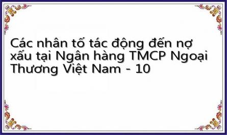 Các nhân tố tác động đến nợ xấu tại Ngân hàng TMCP Ngoại Thương Việt Nam - 10