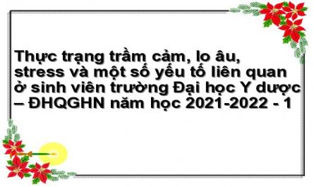 Thực trạng trầm cảm, lo âu, stress và một số yếu tố liên quan ở sinh viên trường Đại học Y dược – ĐHQGHN năm học 2021-2022 - 1