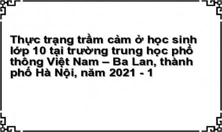 Thực trạng trầm cảm ở học sinh lớp 10 tại trường trung học phổ thông Việt Nam – Ba Lan, thành phố Hà Nội, năm 2021 - 1