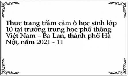 Thực trạng trầm cảm ở học sinh lớp 10 tại trường trung học phổ thông Việt Nam – Ba Lan, thành phố Hà Nội, năm 2021 - 11