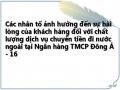 Các nhân tố ảnh hưởng đến sự hài lòng của khách hàng đối với chất lượng dịch vụ chuyển tiền đi nước ngoài tại Ngân hàng TMCP Đông Á - 16