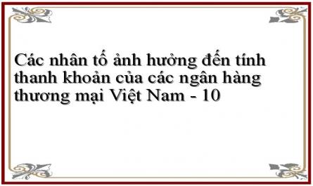 Các nhân tố ảnh hưởng đến tính thanh khoản của các ngân hàng thương mại Việt Nam - 10