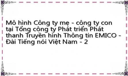 Mô hình Công ty mẹ - công ty con tại Tổng công ty Phát triển Phát thanh Truyền hình Thông tin EMICO - Đài Tiếng nói Việt Nam - 2