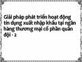 Giải pháp phát triển hoạt động tín dụng xuất nhập khẩu tại ngân hàng thương mại cổ phần quân đội - 2