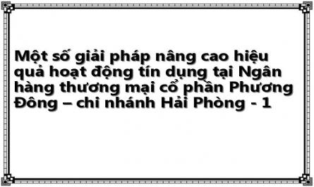 Một số giải pháp nâng cao hiệu quả hoạt động tín dụng tại Ngân hàng thương mại cổ phần Phương Đông – chi nhánh Hải Phòng