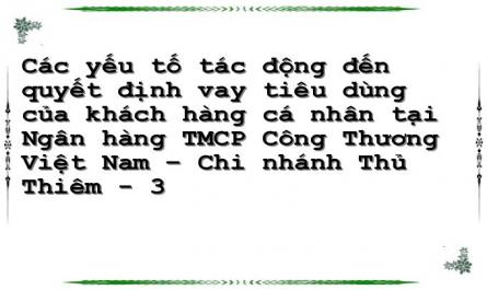 Cơ Sở Lý Thuyết Các Yếu Tố Tác Động Đến Quyết Định Vay Tiêu Dùng Tại Ngân Hàng Thương