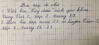 Ví dụ hướng dẫn nhiệm vụ về nhà bằng văn bản viết Giáo dục kĩ năng 1