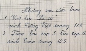 hoạt động Đưa cho HS hoặc dạy em viết danh sách hoạt động như sau Hình minh 2