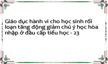 Giáo dục hành vi cho học sinh rối loạn tăng động giảm chú ý học hòa nhập ở đầu cấp tiểu học - 23