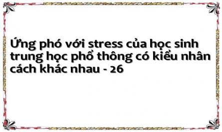 Ứng phó với stress của học sinh trung học phổ thông có kiểu nhân cách khác nhau - 26