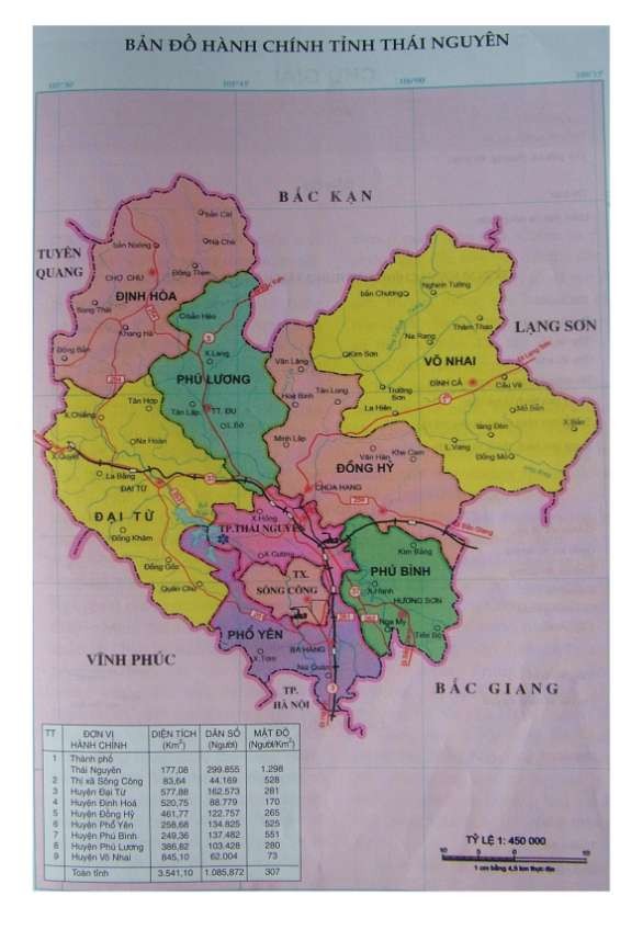 bản đồ hành chính tỉnh thái nguyên bản đồ du lịch tỉnh thái nguyên khu di 1