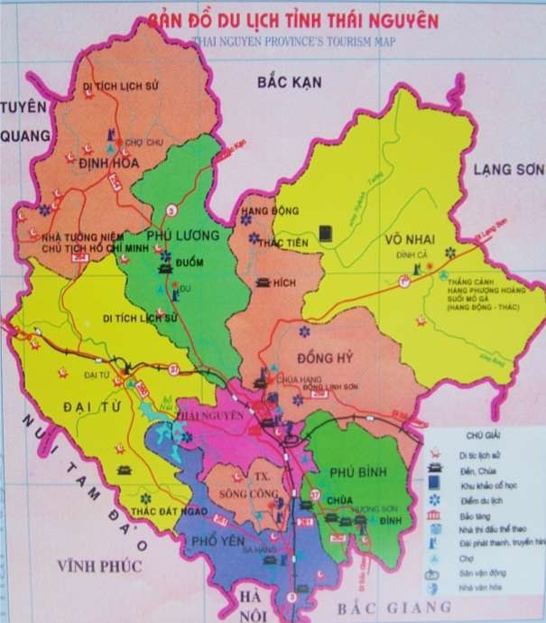 bản đồ du lịch tỉnh thái nguyên khu di chỉ khảo cổ học thần sa nói văn núi 2