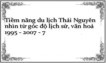 Tiềm năng du lịch Thái Nguyên nhìn từ góc độ lịch sử, văn hoá 1995 - 2007 - 7