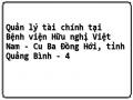 Các Công Cụ Quản Lý Tài Chính Bệnh Viện Công Lập