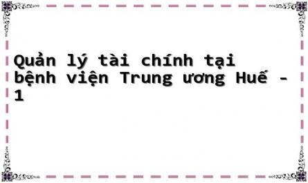 Quản lý tài chính tại bệnh viện Trung ương Huế - 1