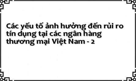 Các yếu tố ảnh hưởng đến rủi ro tín dụng tại các ngân hàng thương mại Việt Nam - 2