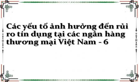 Tiêu Chí Đo Lường Rủi Ro Tín Dụng Của Các Ngân Hàng Thương Mại