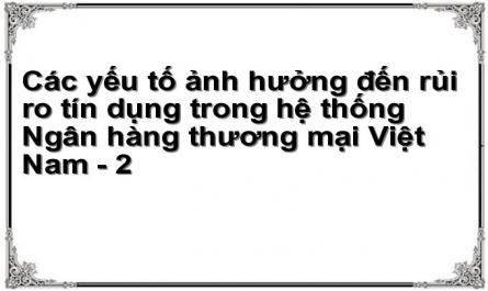 Các yếu tố ảnh hưởng đến rủi ro tín dụng trong hệ thống Ngân hàng thương mại Việt Nam - 2